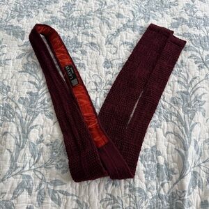 Lanvin Vintage Burgundy Knit Wool Square End Tie